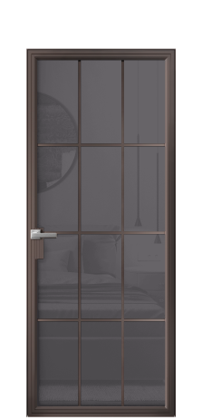 Дверь межкомнатная Frame 12 Цвет Антик Покрытие Алюминий  Наличник Скрытый короб Цена 80920