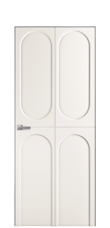 Дверь межкомнатная Anse 4 Цвет Молочный Покрытие Эмаль  Наличник Скрытый короб хром Цена 36949