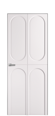 Дверь межкомнатная Anse 4 Цвет Крем Покрытие Эмаль  Наличник Скрытый короб хром Цена 44450