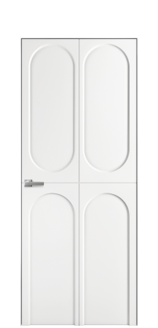 Дверь межкомнатная Anse 4 Цвет Белый Покрытие Эмаль  Наличник Скрытый короб хром Цена 62000