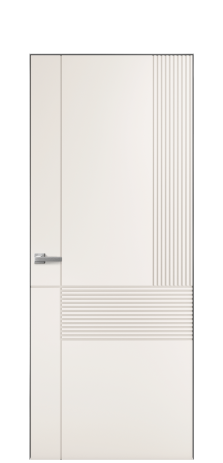 Дверь межкомнатная Меццо 13 Цвет Молочный Покрытие Эмаль  Наличник Скрытый короб хром Цена 42450