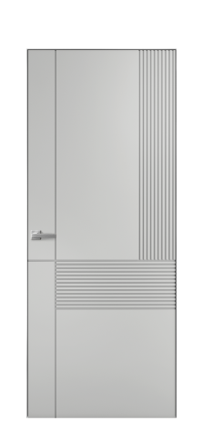 Дверь межкомнатная Меццо 13 Цвет Телегрей Покрытие Эмаль  Наличник Скрытый короб хром Цена 42450