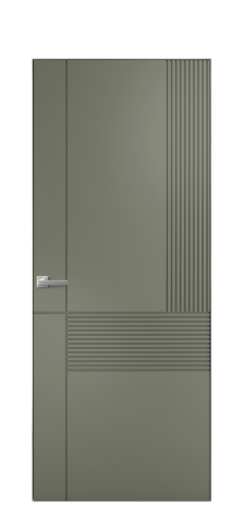 Дверь межкомнатная Mezzo 13 Цвет Зеленый Покрытие Эмаль  Наличник Скрытый короб хром Цена 59760