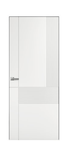 Дверь межкомнатная Mezzo 13 Цвет Белый Покрытие Эмаль  Наличник Скрытый короб хром Цена 49780