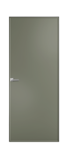 Дверь межкомнатная Line 1 Цвет Зеленый Покрытие Эмаль  Наличник Скрытый короб хром Цена 51143