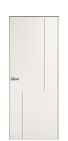 Дверь межкомнатная Line 3 Цвет Молочный Покрытие Эмаль  Наличник Скрытый короб хром Цена 74810