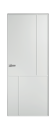 Дверь межкомнатная Line 3 Цвет Облачный Покрытие Эмаль  Наличник Скрытый короб хром Цена 74810