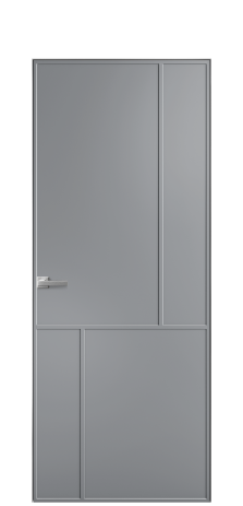 Дверь межкомнатная Line 3 Цвет Гриджио Покрытие Эмаль  Наличник Скрытый короб хром Цена 74810