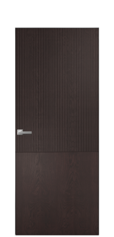 Дверь межкомнатная Бриз 5 Цвет Мореный Дуб Покрытие Шпон натуральный  Наличник Скрытый короб хром Цена 62350