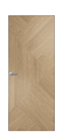 Дверь межкомнатная Unit 08 Цвет Дуб Светлый Покрытие Шпон натуральный  Наличник Скрытый короб хром Цена 69210