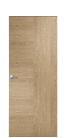 Дверь межкомнатная Unit 09 Цвет Дуб Светлый Покрытие Шпон натуральный  Наличник Скрытый короб хром Цена 69560